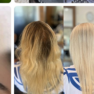 Blonde hair before and after