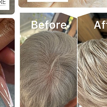Grey hair colour before and after