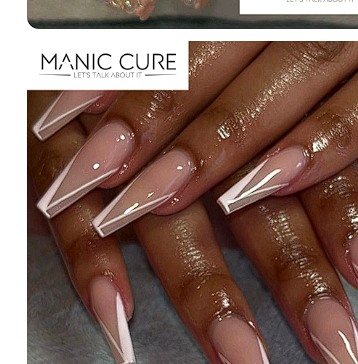 Graphic french nail art