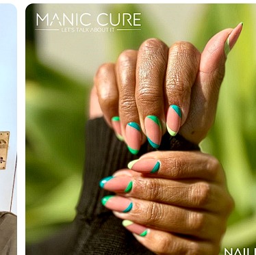 Green french manicure by Manic Cure